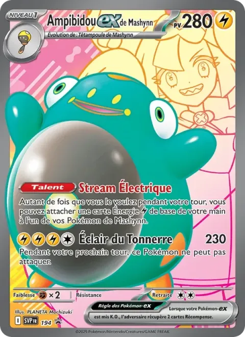 Carte Pokémon Ampibidou-ex de Mashynn 194, extension SVP Black Star Promos