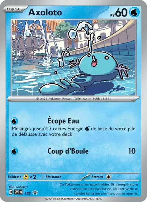 Carte Pokémon Axoloto 155, extension SVP Black Star Promos