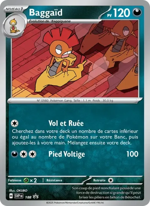 Carte Pokémon Baggaïd 188, extension SVP Black Star Promos