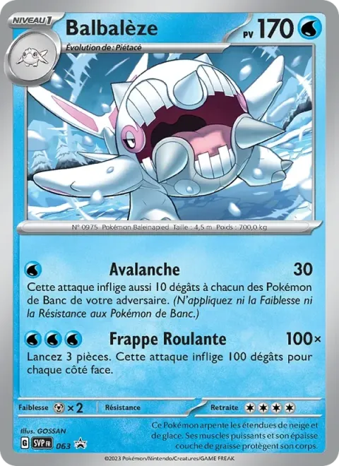 Carte Pokémon Balbalèze 063, extension SVP Black Star Promos