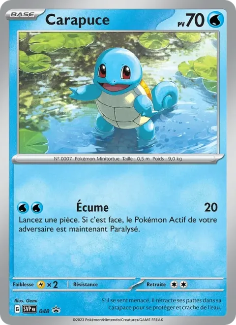 Carte Pokémon Carapuce 048, extension SVP Black Star Promos