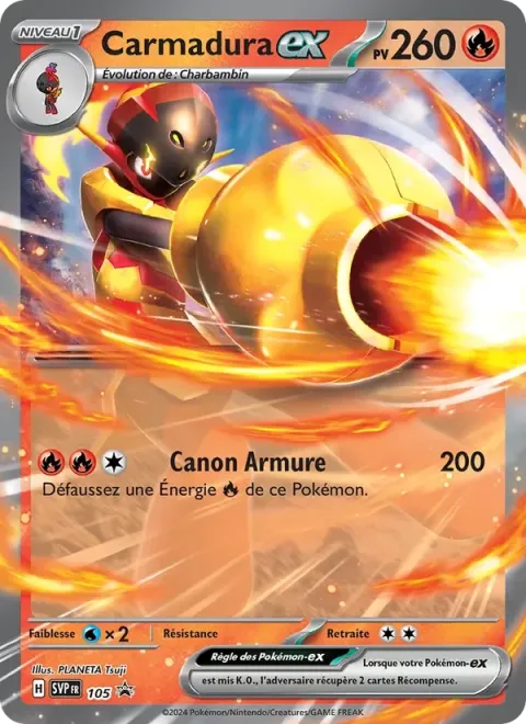 Carte Pokémon Carmadura-ex 105, extension SVP Black Star Promos