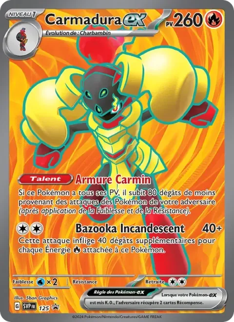 Carte Pokémon Carmadura-ex 125, extension SVP Black Star Promos