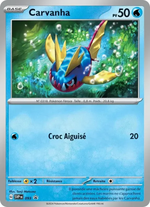 Carte Pokémon Carvanha 093, extension SVP Black Star Promos