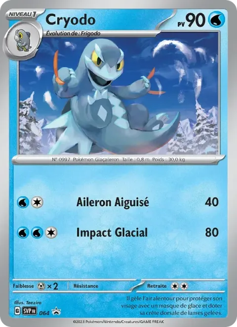 Carte Pokémon Cryodo 064, extension SVP Black Star Promos