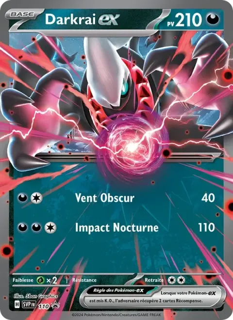 Carte Pokémon Darkrai-ex 110, extension SVP Black Star Promos