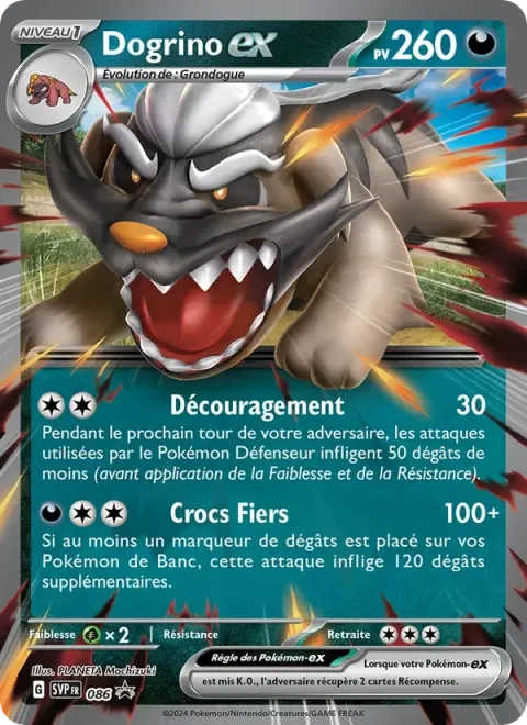 Carte Pokémon Dogrino-ex 086, extension SVP Black Star Promos