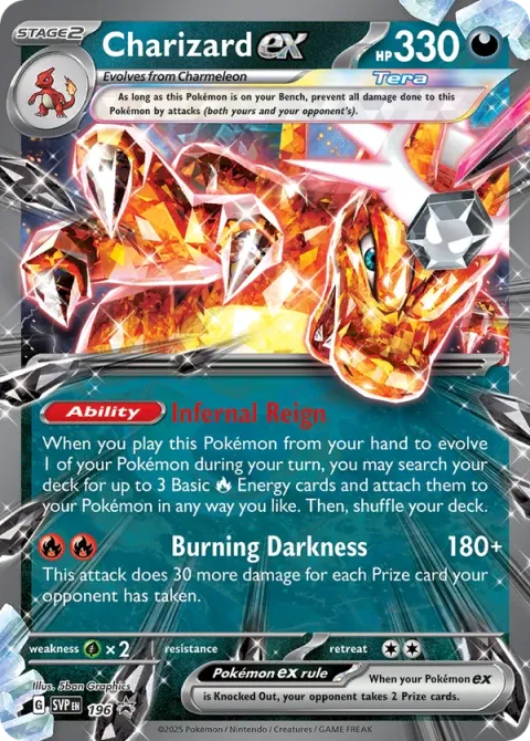 Carte Pokémon Dracaufeu-ex 196, extension SVP Black Star Promos