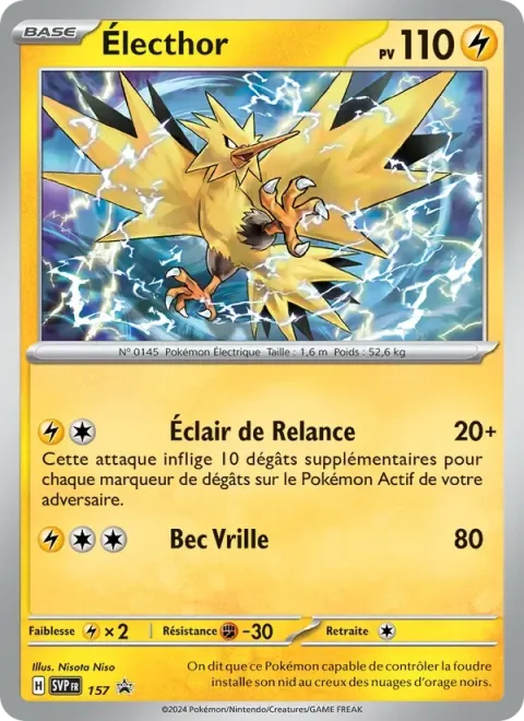 Carte Pokémon Électhor 157, extension SVP Black Star Promos