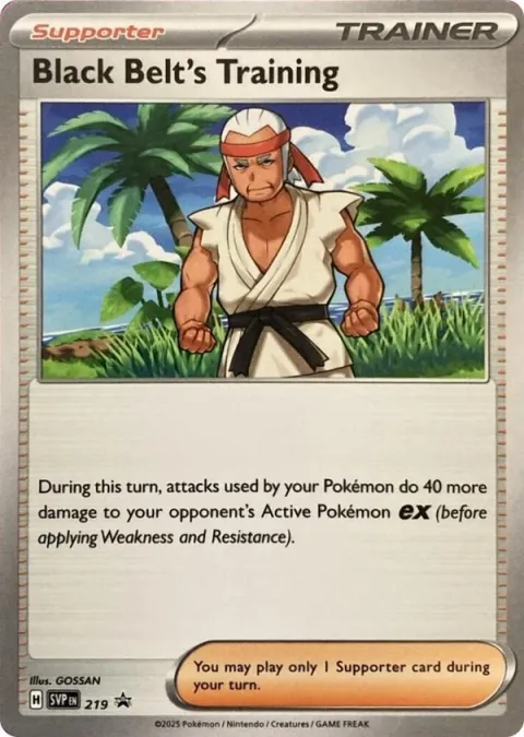 Carte Pokémon Entraînement de Karatéka 219, extension SVP Black Star Promos