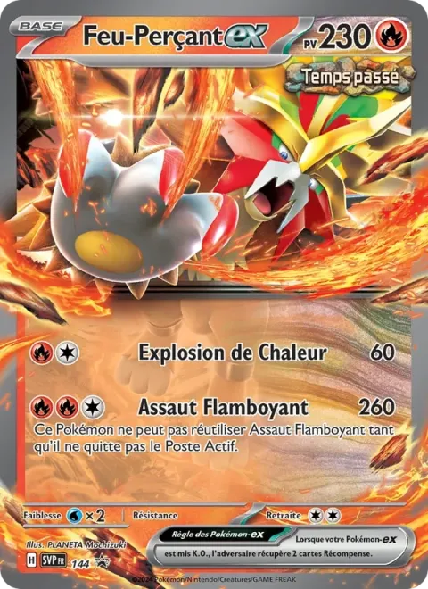 Carte Pokémon Feu-Perçant-ex 144, extension SVP Black Star Promos