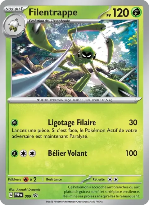 Carte Pokémon Filentrappe 009, extension SVP Black Star Promos