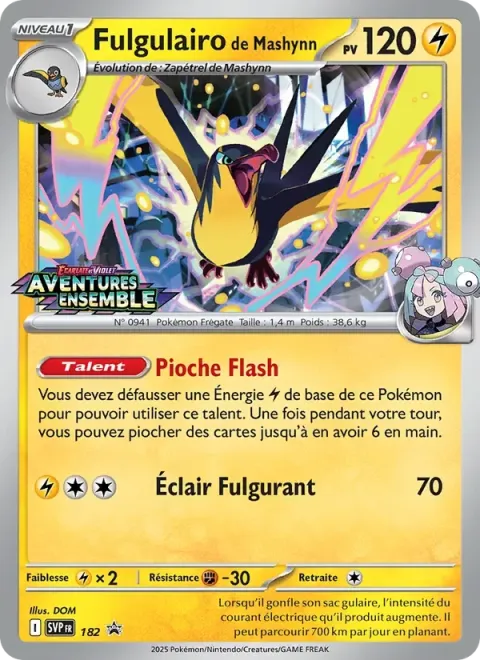 Carte Pokémon Fulgulairo de Mashynn 182, extension SVP Black Star Promos
