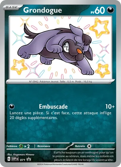 Carte Pokémon Grondogue 071, extension SVP Black Star Promos