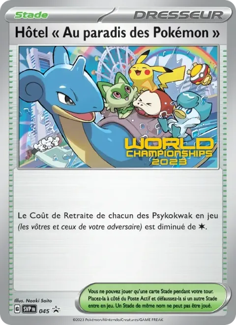 Carte Pokémon Hôtel  » Au paradis des Pokémon «  045, extension SVP Black Star Promos