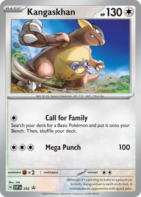 Carte Pokémon Kangourex 202, extension SVP Black Star Promos