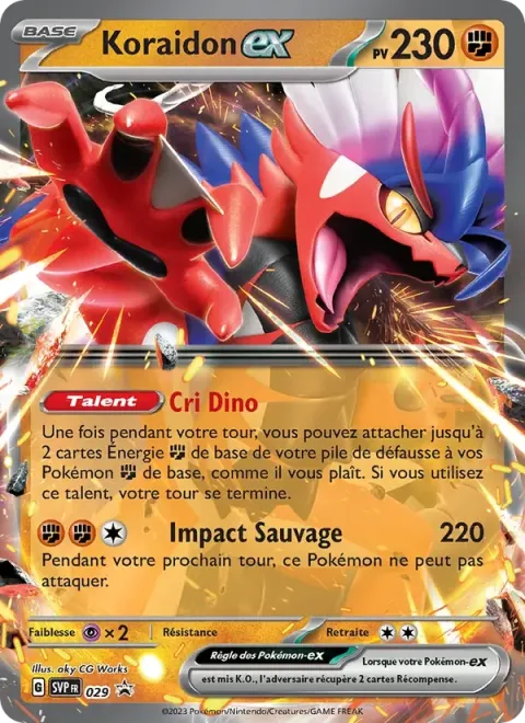 Carte Pokémon Koraidon-ex 029, extension SVP Black Star Promos