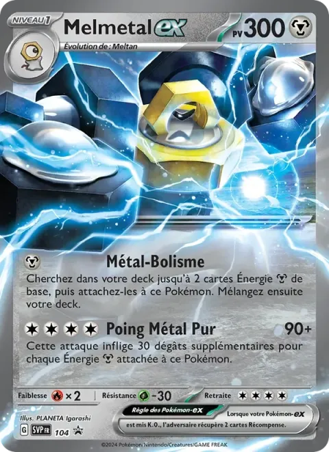Carte Pokémon Melmetal-ex 104, extension SVP Black Star Promos