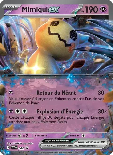 Carte Pokémon Mimiqui-ex 004, extension SVP Black Star Promos