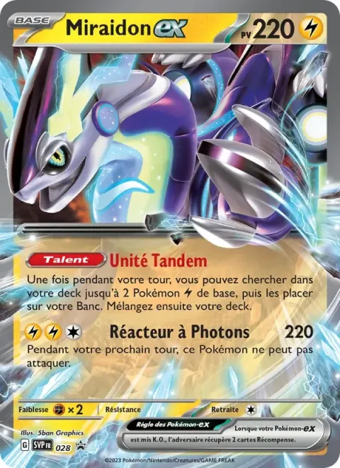 Carte Pokémon Miraidon-ex 028, extension SVP Black Star Promos