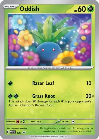 Carte Pokémon Mystherbe 102, extension SVP Black Star Promos