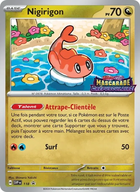 Carte Pokémon Nigirigon 118, extension SVP Black Star Promos