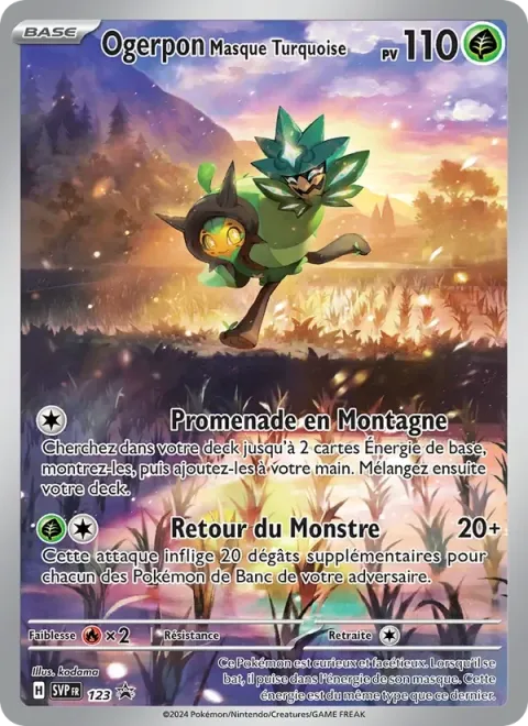 Carte Pokémon Ogerpon Masque Turquoise 123, extension SVP Black Star Promos