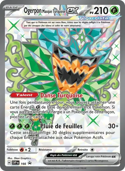 Carte Pokémon Ogerpon Masque Turquoise-ex 166, extension SVP Black Star Promos
