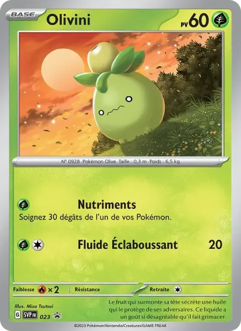 Carte Pokémon Olivini 023, extension SVP Black Star Promos