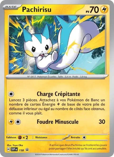 Carte Pokémon Pachirisu 158, extension SVP Black Star Promos