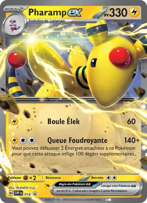 Carte Pokémon Pharamp-ex 016, extension SVP Black Star Promos