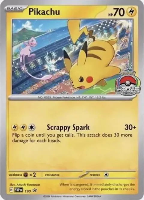Carte Pokémon Pikachu 190, extension SVP Black Star Promos