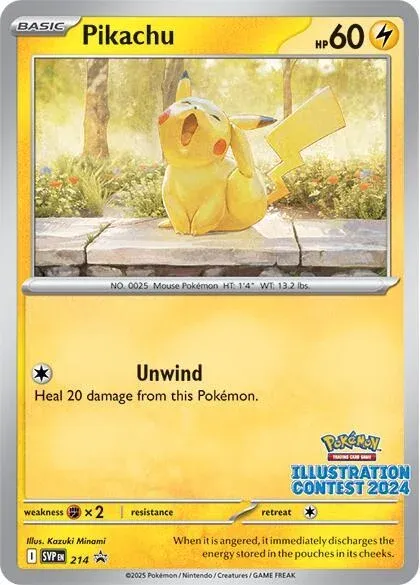 Carte Pokémon Pikachu 214, extension SVP Black Star Promos