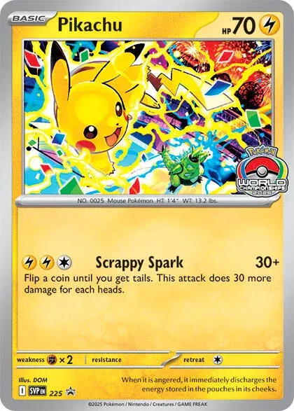 Carte Pokémon Pikachu 225, extension SVP Black Star Promos