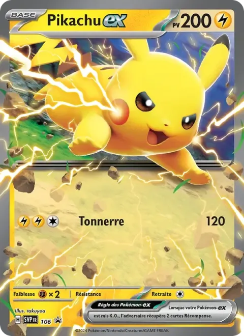 Carte Pokémon Pikachu-ex 106, extension SVP Black Star Promos
