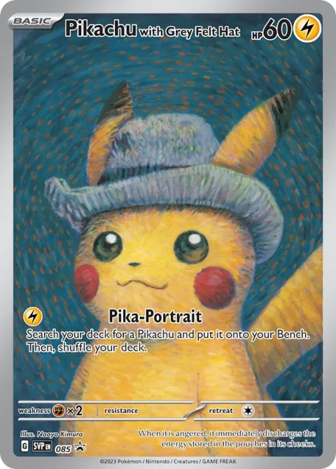 Carte Pokémon Pikachu with Grey Felt Hat 085, extension SVP Black Star Promos