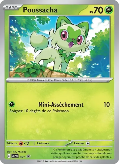 Carte Pokémon Poussacha 001, extension SVP Black Star Promos