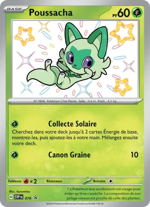 Carte Pokémon Poussacha 076, extension SVP Black Star Promos