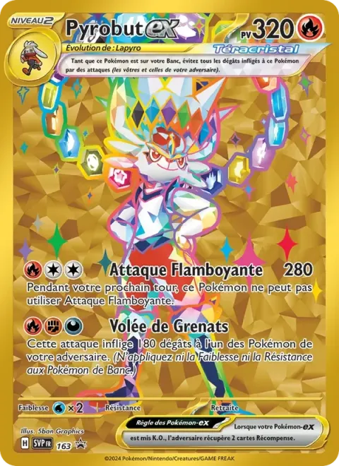 Carte Pokémon Pyrobut-ex 163, extension SVP Black Star Promos