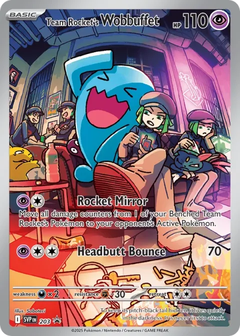 Carte Pokémon Qulbutoké de la Team Rocket 203, extension SVP Black Star Promos