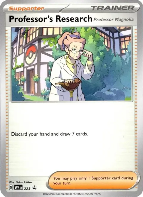 Carte Pokémon Recherches Professorales 223, extension SVP Black Star Promos