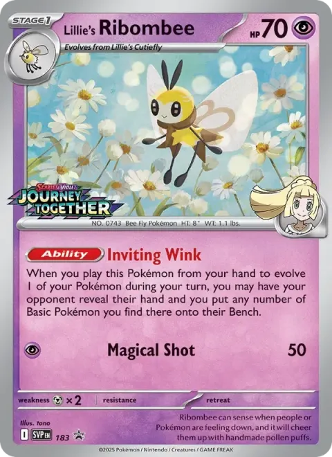 Carte Pokémon Rubombelle de Lilie 183, extension SVP Black Star Promos