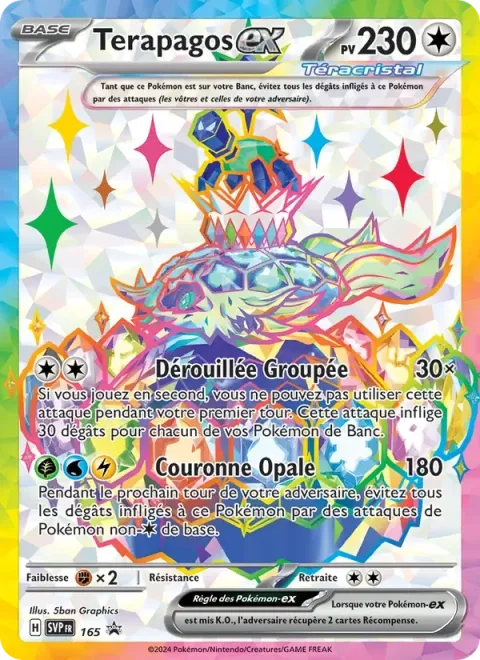 Carte Pokémon Terapagos-ex 165, extension SVP Black Star Promos