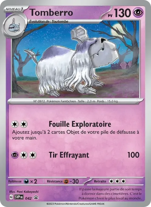 Carte Pokémon Tomberro 042, extension SVP Black Star Promos