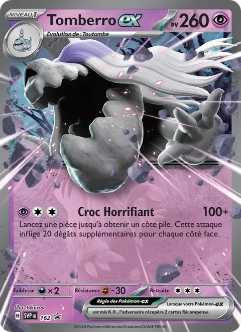 Carte Pokémon Tomberro-ex 162, extension SVP Black Star Promos