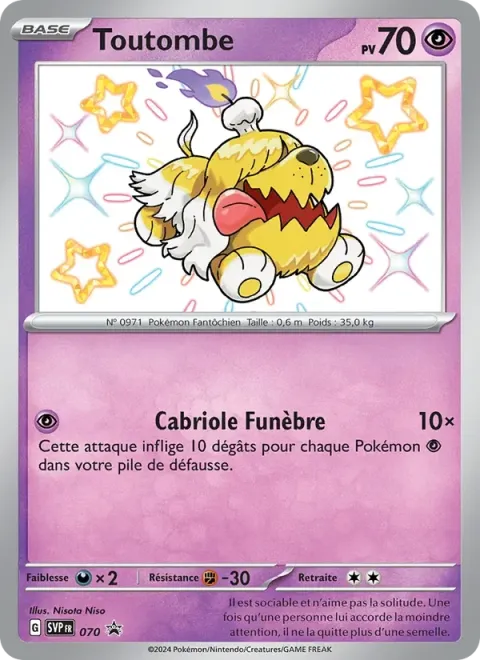 Carte Pokémon Toutombe 070, extension SVP Black Star Promos