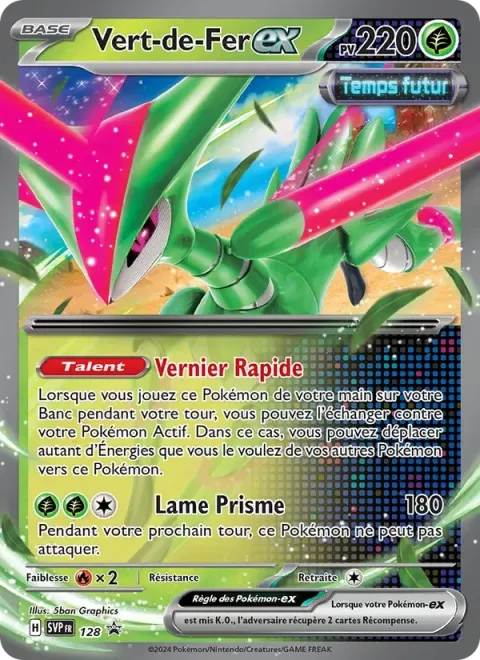 Carte Pokémon Vert-de-Fer-ex 128, extension SVP Black Star Promos