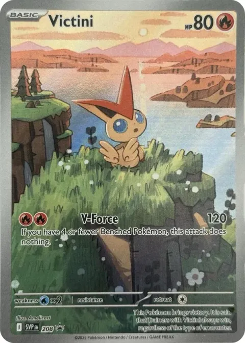 Carte Pokémon Victini 208, extension SVP Black Star Promos