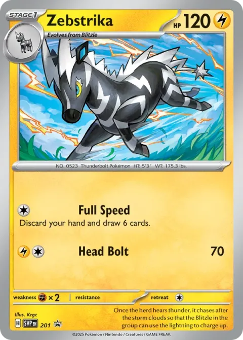 Carte Pokémon Zéblitz 201, extension SVP Black Star Promos