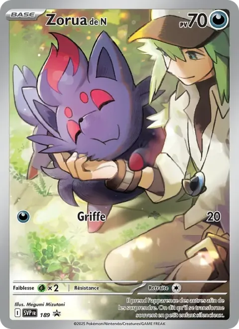 Carte Pokémon Zorua de N 189, extension SVP Black Star Promos